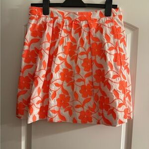 J. Crew Factory Neon Orange Floral Embroidered Mini Skirt 4